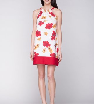 Dámske šaty, sukne /  Dámske ľanové šaty Red Flower 