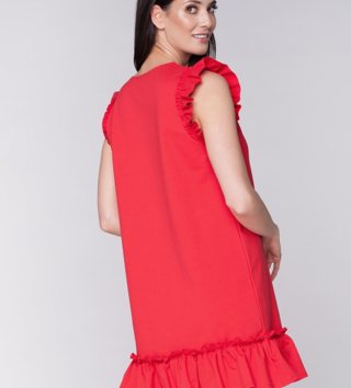 Dámske šaty, sukne /  Dámske letné šaty Butterfly - červené 