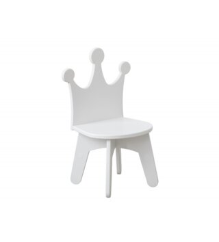 Stoličky /  Detská biela stolička - kráľovská koruna 