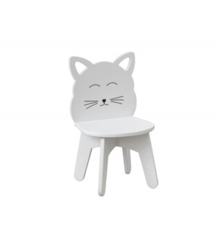 Stoličky /  Detská biela stolička - mačička 