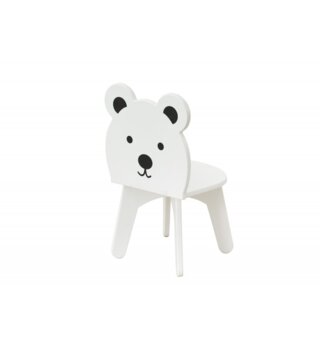 Stoličky /  Detská biela stolička - medvedík 