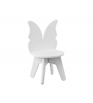 Stoličky /  Detská biela stolička - motýľ 