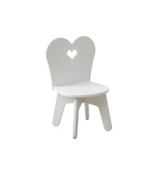 Stoličky /  Detská biela stolička - srdiečko 