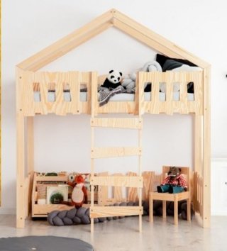 Poschodové postele /  Detská poschodová posteľ domček so zábranou ZIPPO PA 