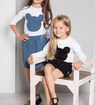 Mama a dcéra /  Set tričko + sukňa mama a dcéra - Mouse 