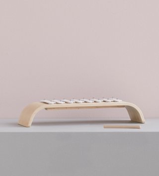 Hudobné nástroje /  Detský dizajnový drevený xylofón - White 