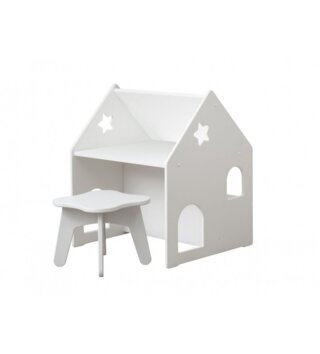Stolíky /  Detský stolík v tvare domčeka s tabuľovou strechou 