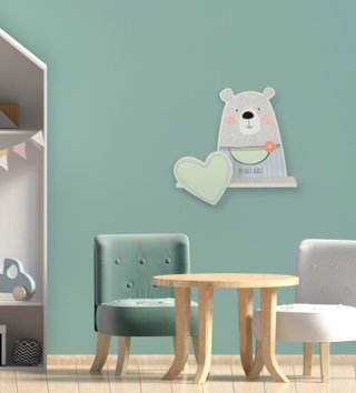 Poličky, vešiaky /  Dizajnová polička do detskej izby Bear boy 