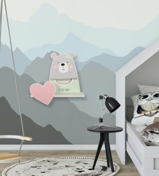 Poličky, vešiaky /  Dizajnová polička do detskej izby Bear girl 