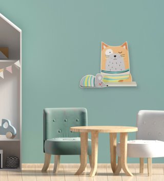 Poličky, vešiaky /  Dizajnová polička do detskej izby Ginger cat 