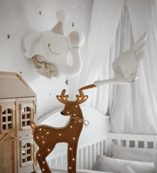 Závesné dekorácie /  Dekorácia do detskej izby bocian - biely 