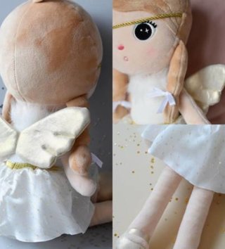 Plyšové hračky /  Metoo bábika Anjel 48 cm v bielych šatách 