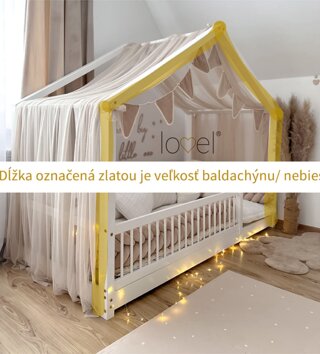 Baldachýny + doplnky /  Nebesá/ baldachýn na domčekovú posteľ Tyl Luna - Vanilla white 