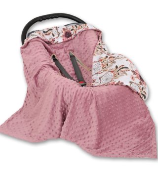 Deky /  Obojstranná deka do autosedačky - Vintage ružová s lapačom snov 